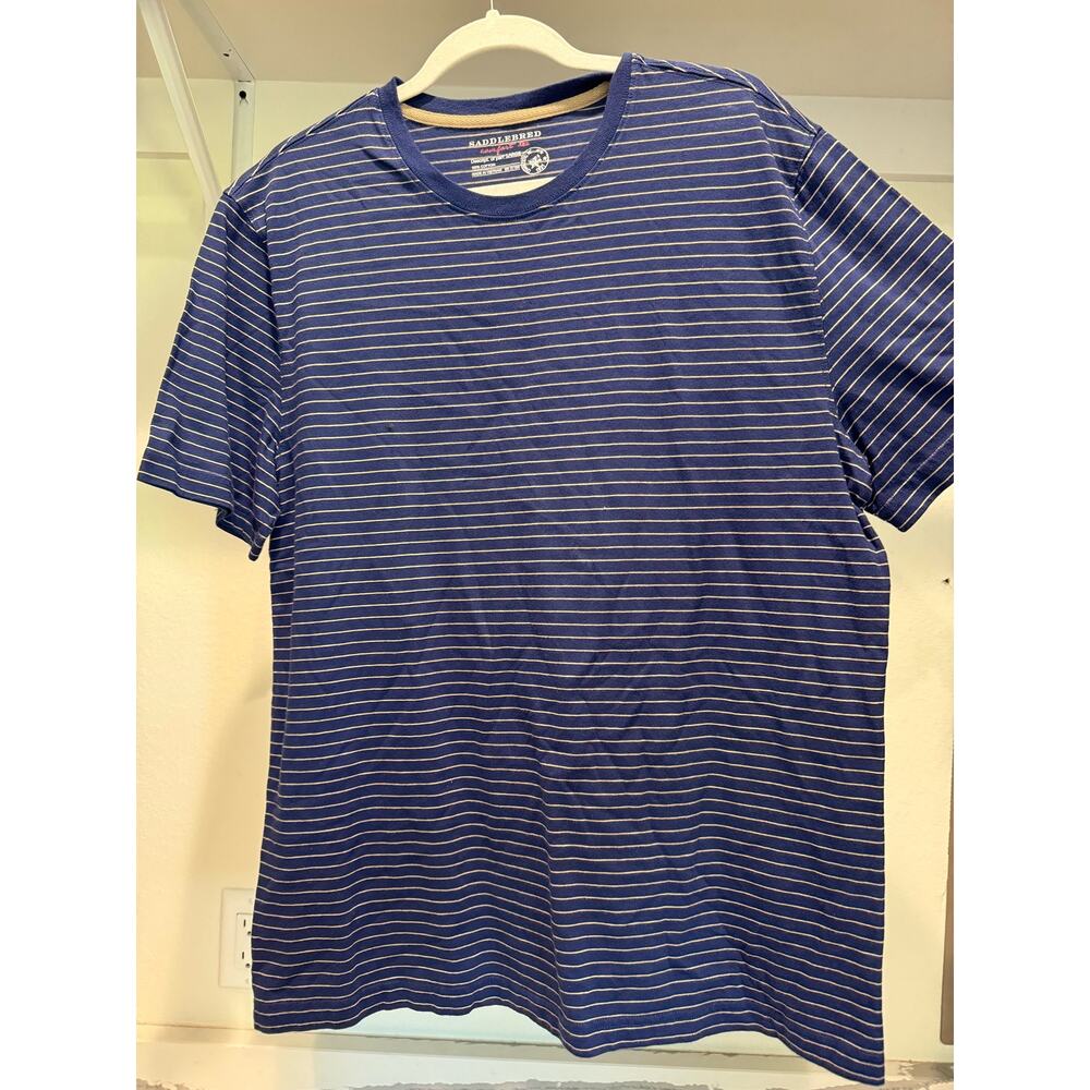 Saddlebred Comfort Tee‎ Blue Stripes Size Large